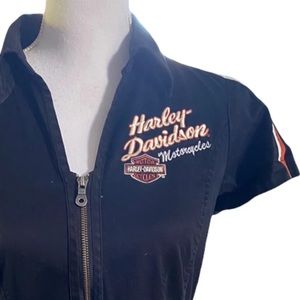 Harley Davidson Retro Style Full Zip Shirt Small